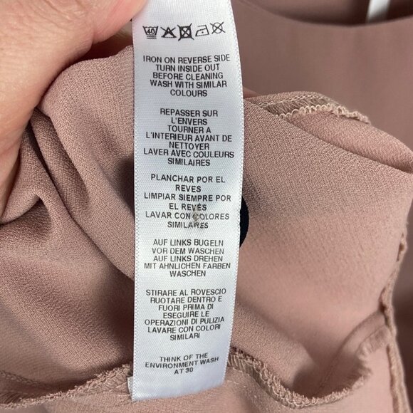 NWT ASOS Blush Pink Ruffle Front Button Down Dress Size 12 New W Tags Shift Boho - Picture 7 of 13